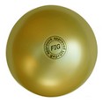 Мяч для художественной гимнастики профессиональный 19см 400грамм. Цвет золотистый. Одобрен междунаро