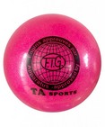 Мяч для х/г TA sport RGB-102 15 см, розовый, с блестками