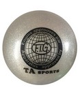Мяч для х/г TA sport RGB-102 19 см, серый, с блестками
