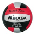 Мяч вол. пляжн. ''MIKASA VXS-BF Beach Fever'' синт.кожа, маш. сш., р. 5,  красн.-черн.-серебр.