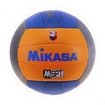 Мяч вол. пляжн. ''MIKASA VXS-02'', синт. кожа, маш. сш., р. 5,  серебристо-оранжево-голубой