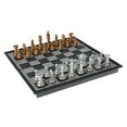 Игра настольная «Шахматы», поле картонное 24х12 см, фигуры пластиковые золото-серебряные 2590552